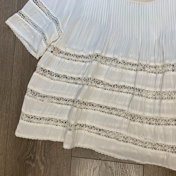 Aritzia Wilfred Beaudry Babydoll Blouse top Short SleevePeasant Cream Size XS - Picture 11 of 16